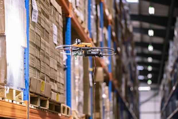 Warehouse drones for inventory management in operation